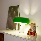 Iole - Carrara Marble and Glazed Metal Table Lamp