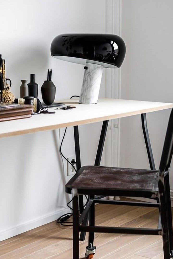 Iole - Carrara Marble and Glazed Metal Table Lamp