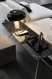 Iole - Carrara Marble and Glazed Metal Table Lamp