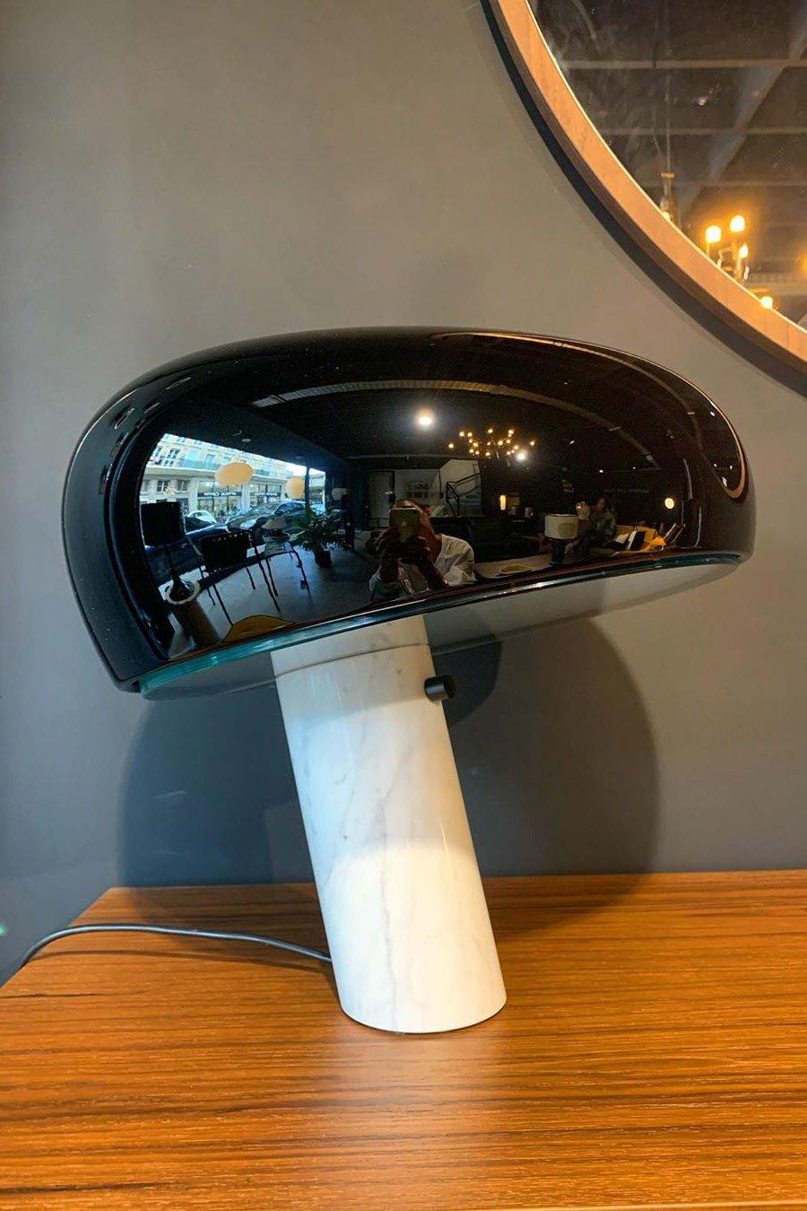 Iole - Carrara Marble and Glazed Metal Table Lamp