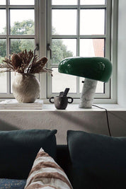 Iole - Carrara Marble and Glazed Metal Table Lamp