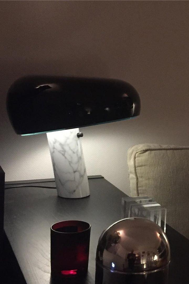 Iole - Carrara Marble and Glazed Metal Table Lamp