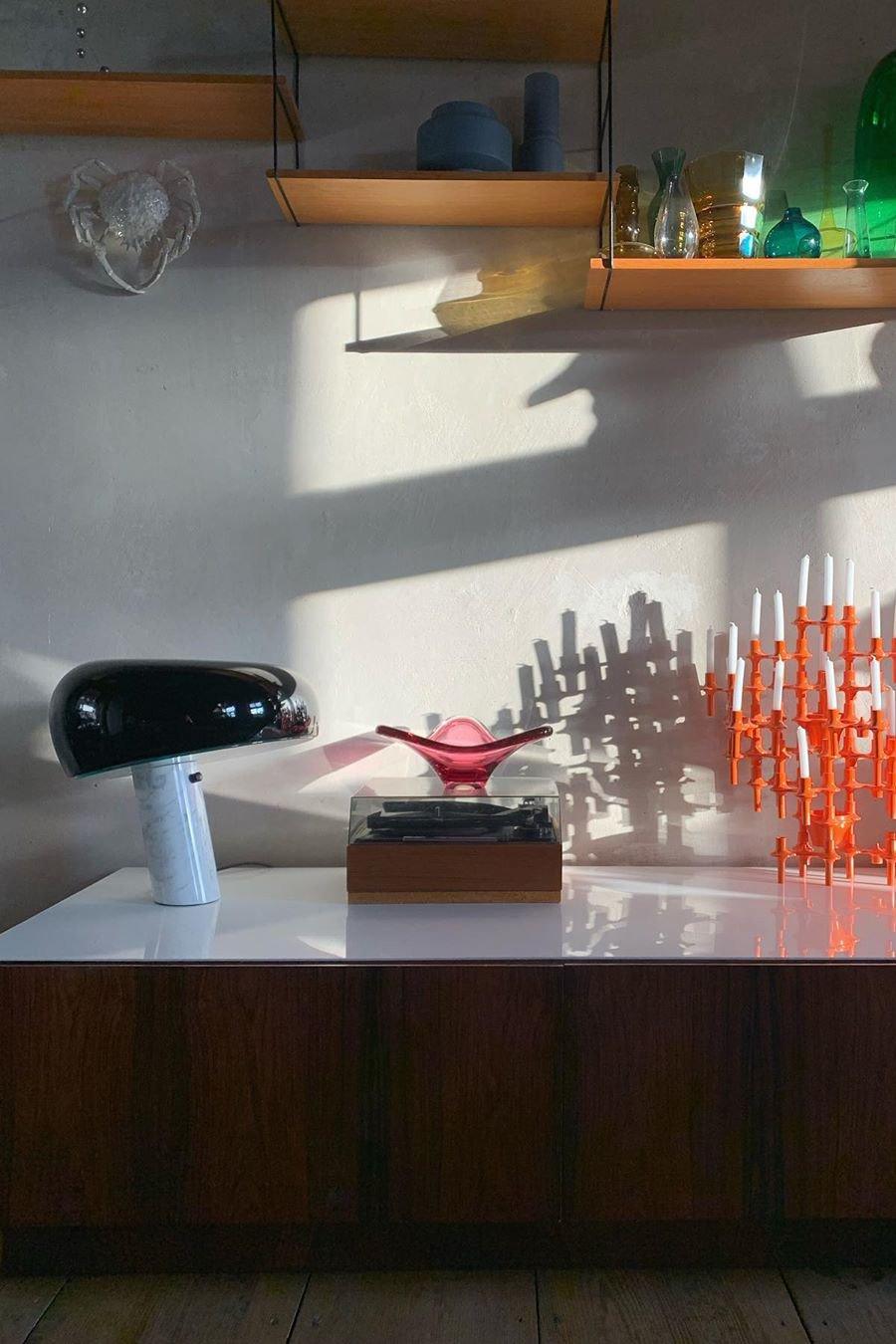 Iole - Carrara Marble and Glazed Metal Table Lamp