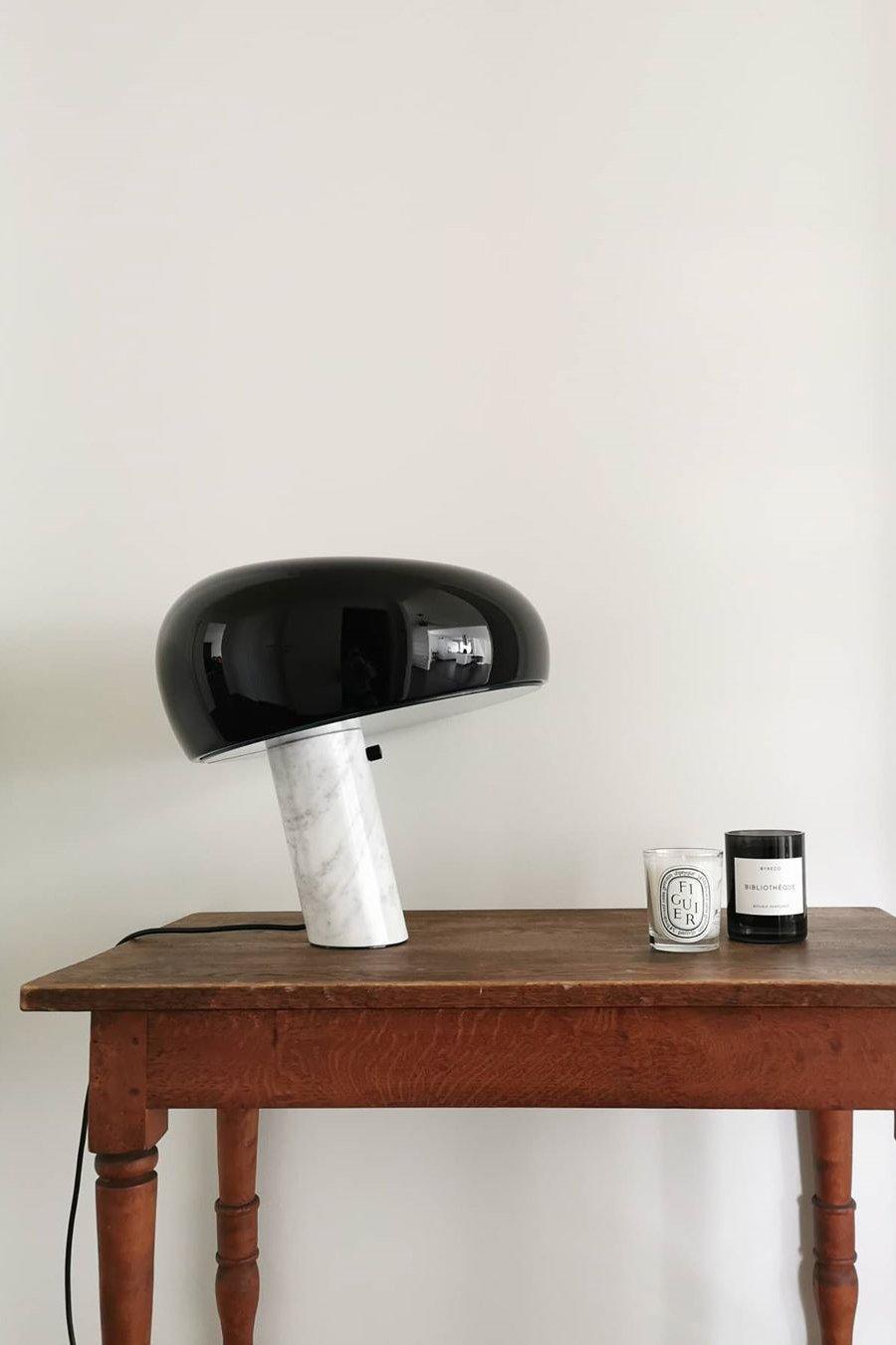 Iole - Carrara Marble and Glazed Metal Table Lamp