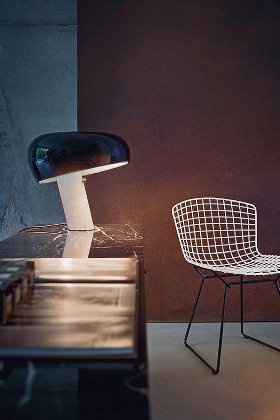 Iole - Carrara Marble and Glazed Metal Table Lamp