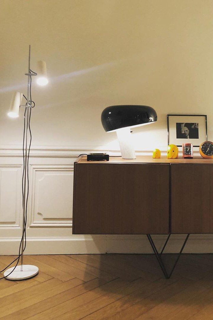 Iole - Carrara Marble and Glazed Metal Table Lamp
