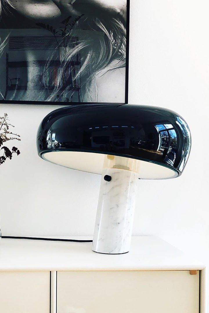 Iole - Carrara Marble and Glazed Metal Table Lamp
