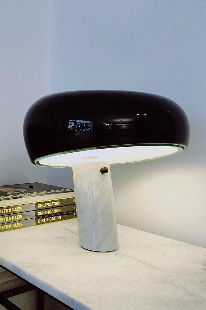 Iole - Carrara Marble and Glazed Metal Table Lamp