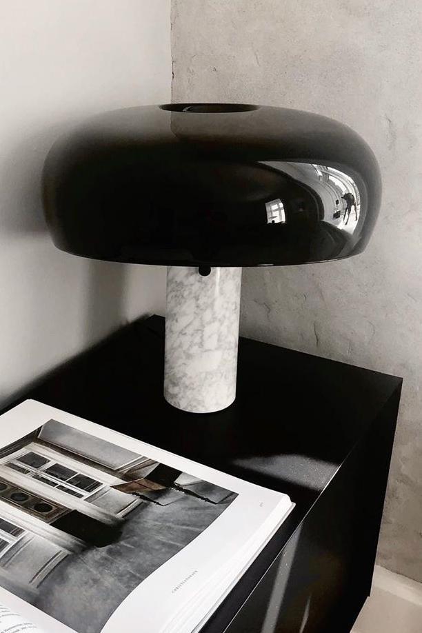 Iole - Carrara Marble and Glazed Metal Table Lamp