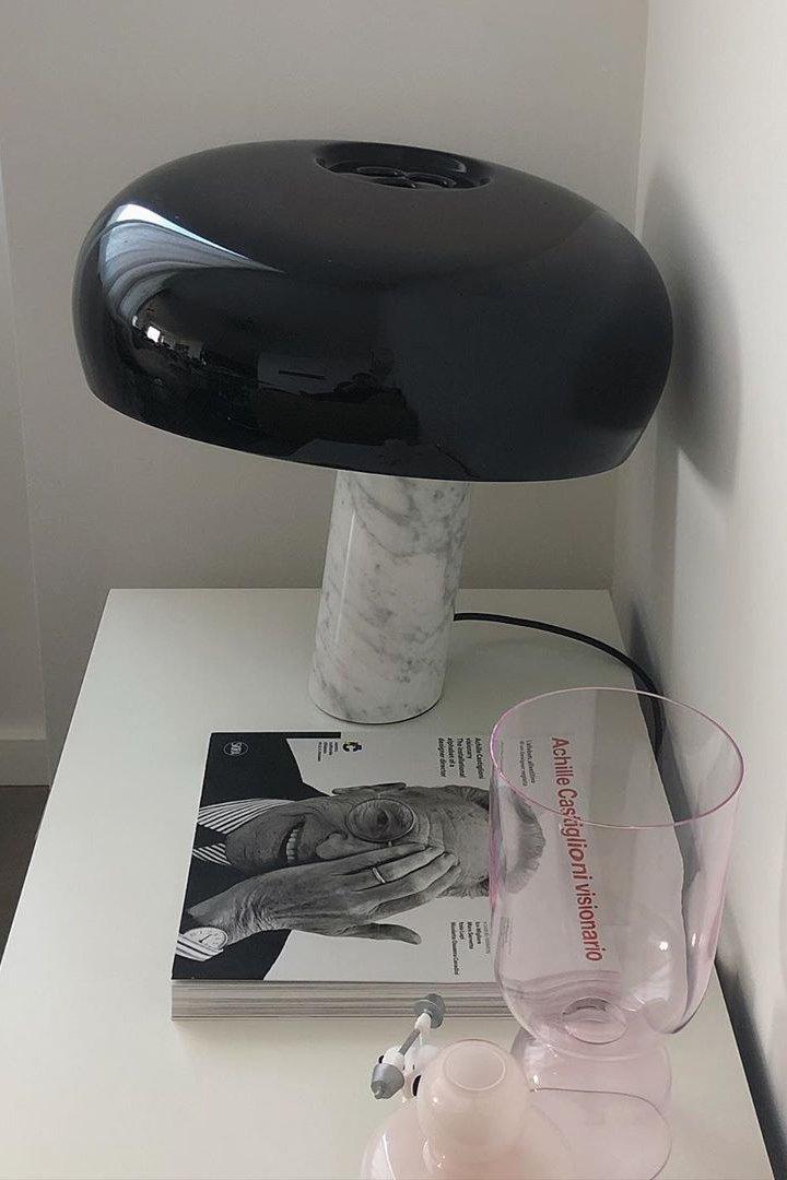 Iole - Carrara Marble and Glazed Metal Table Lamp