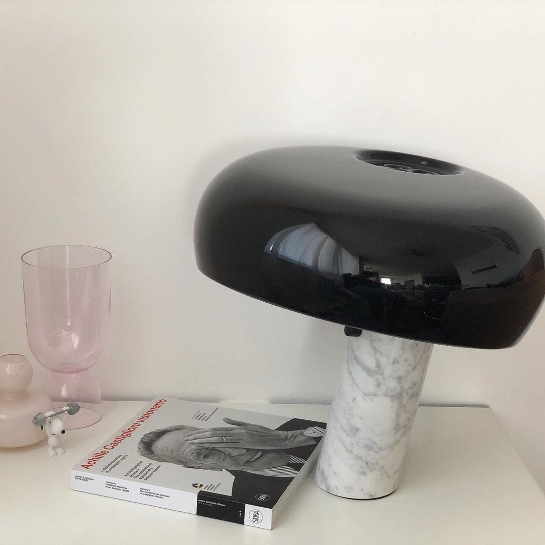 Iole - Carrara Marble and Glazed Metal Table Lamp