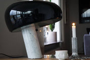 Iole - Carrara Marble and Glazed Metal Table Lamp
