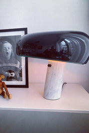 Iole - Carrara Marble and Glazed Metal Table Lamp