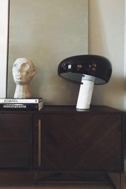 Iole - Carrara Marble and Glazed Metal Table Lamp