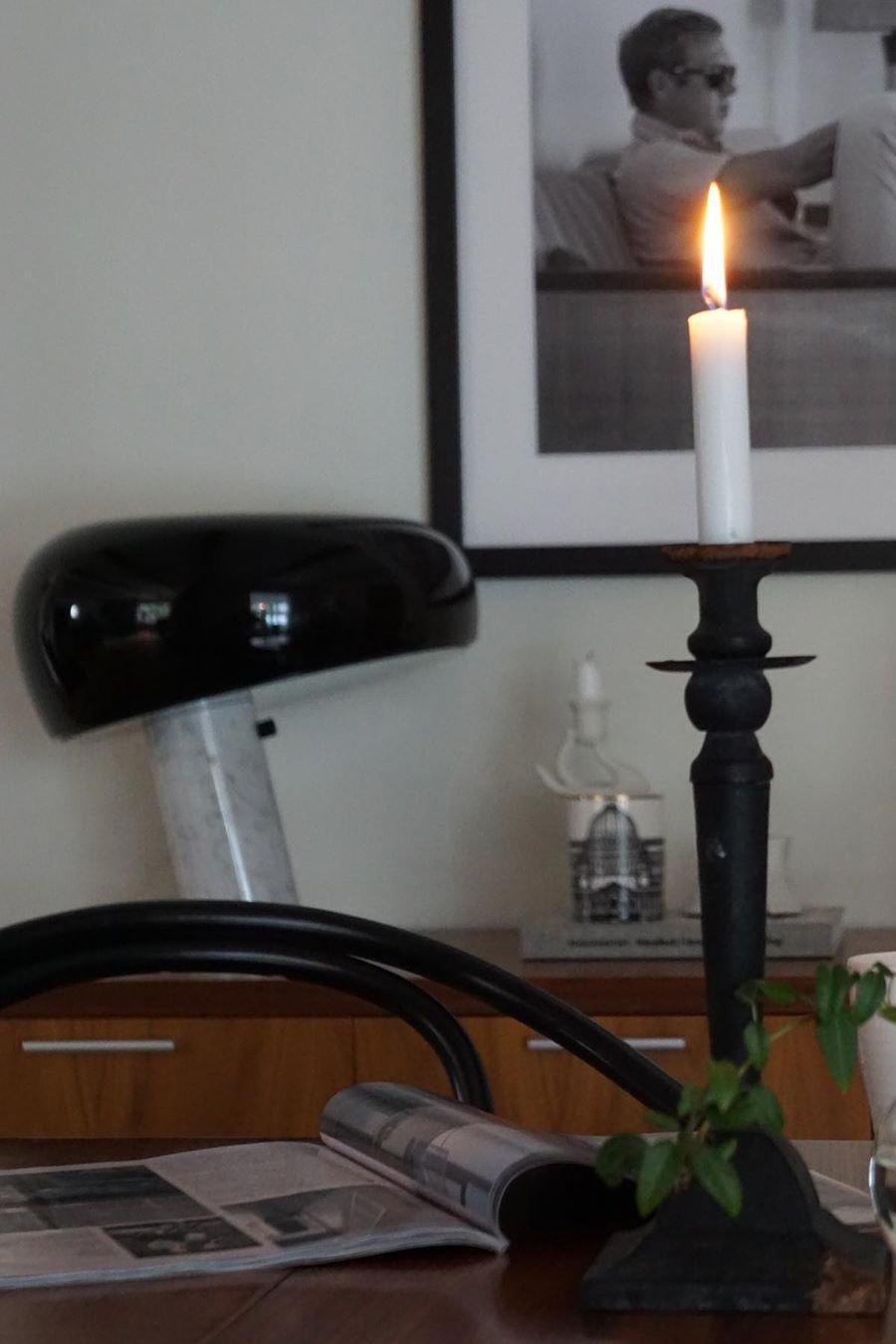 Iole - Carrara Marble and Glazed Metal Table Lamp