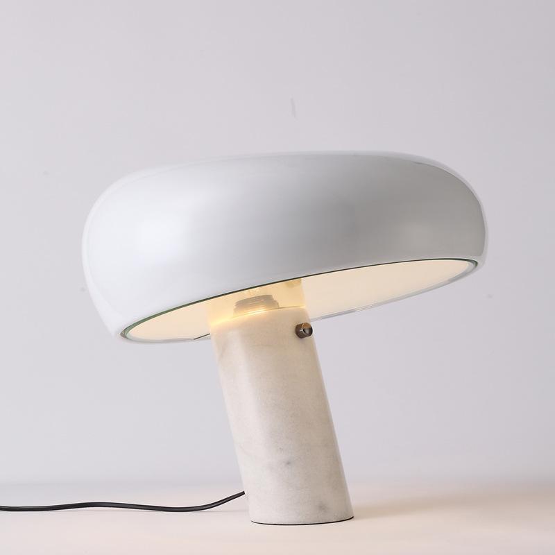 Iole - Carrara Marble and Glazed Metal Table Lamp