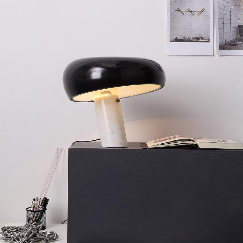 Iole - Carrara Marble and Glazed Metal Table Lamp