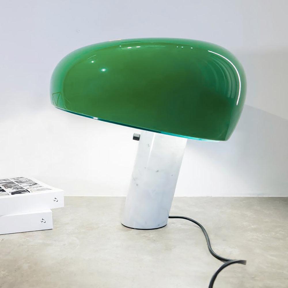Iole - Carrara Marble and Glazed Metal Table Lamp
