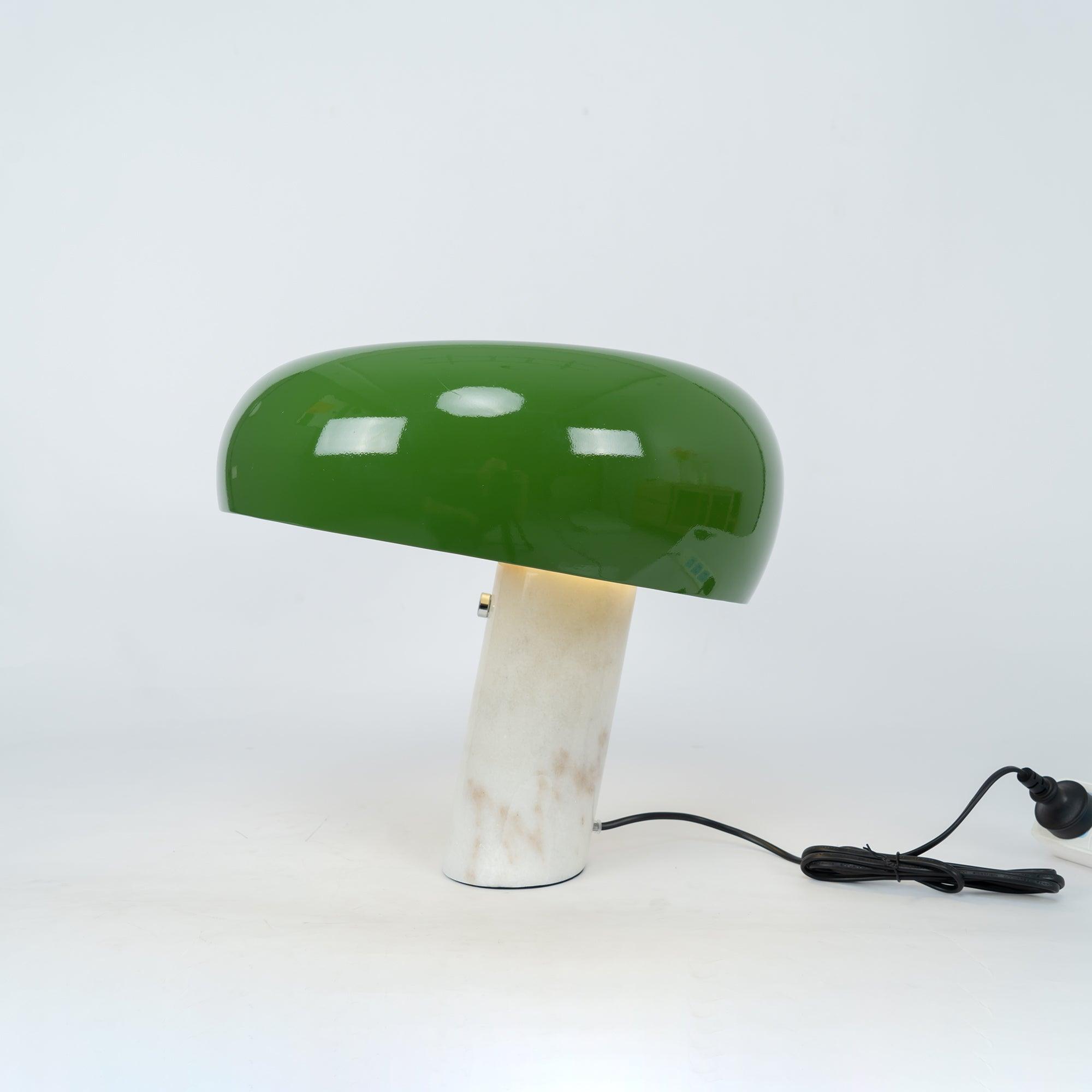 Iole - Carrara Marble and Glazed Metal Table Lamp