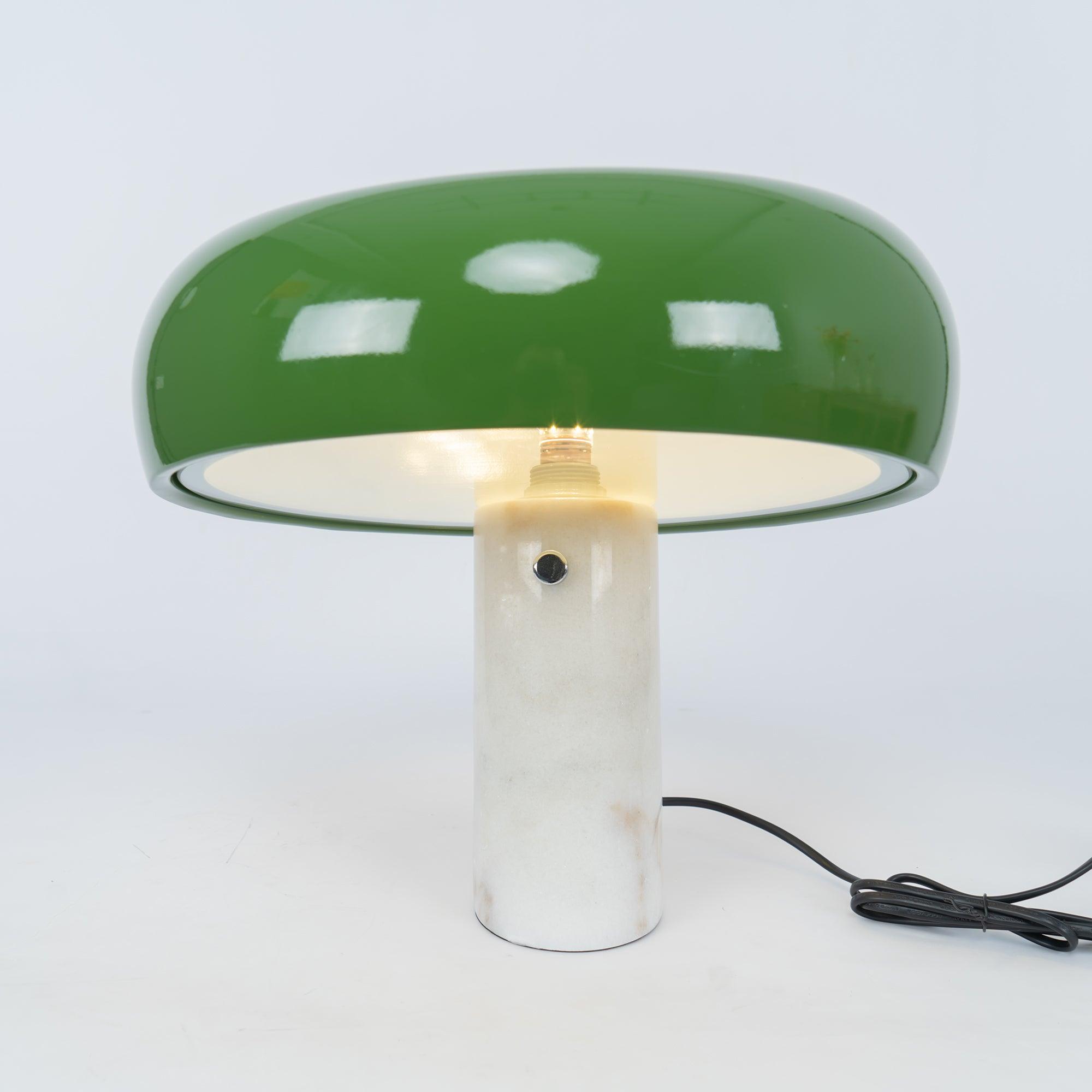 Iole - Carrara Marble and Glazed Metal Table Lamp