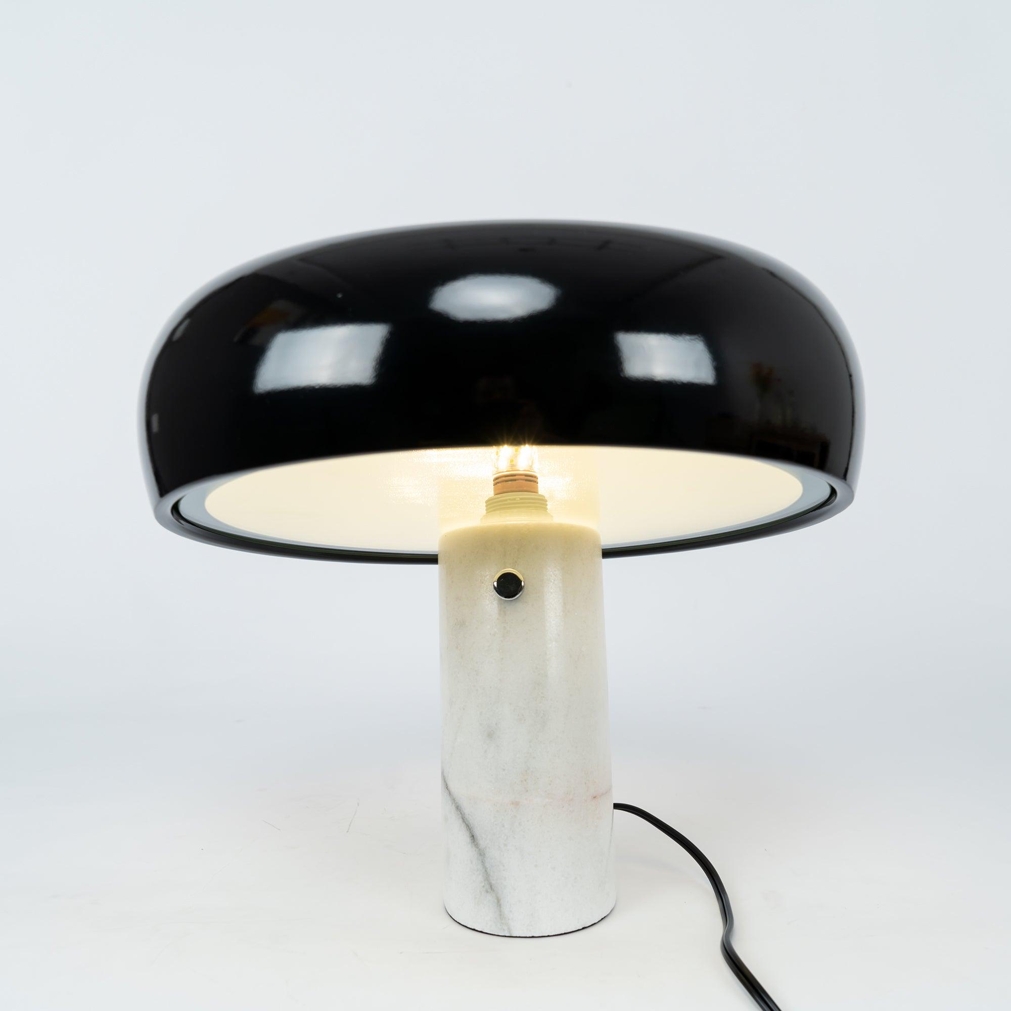 Iole - Carrara Marble and Glazed Metal Table Lamp