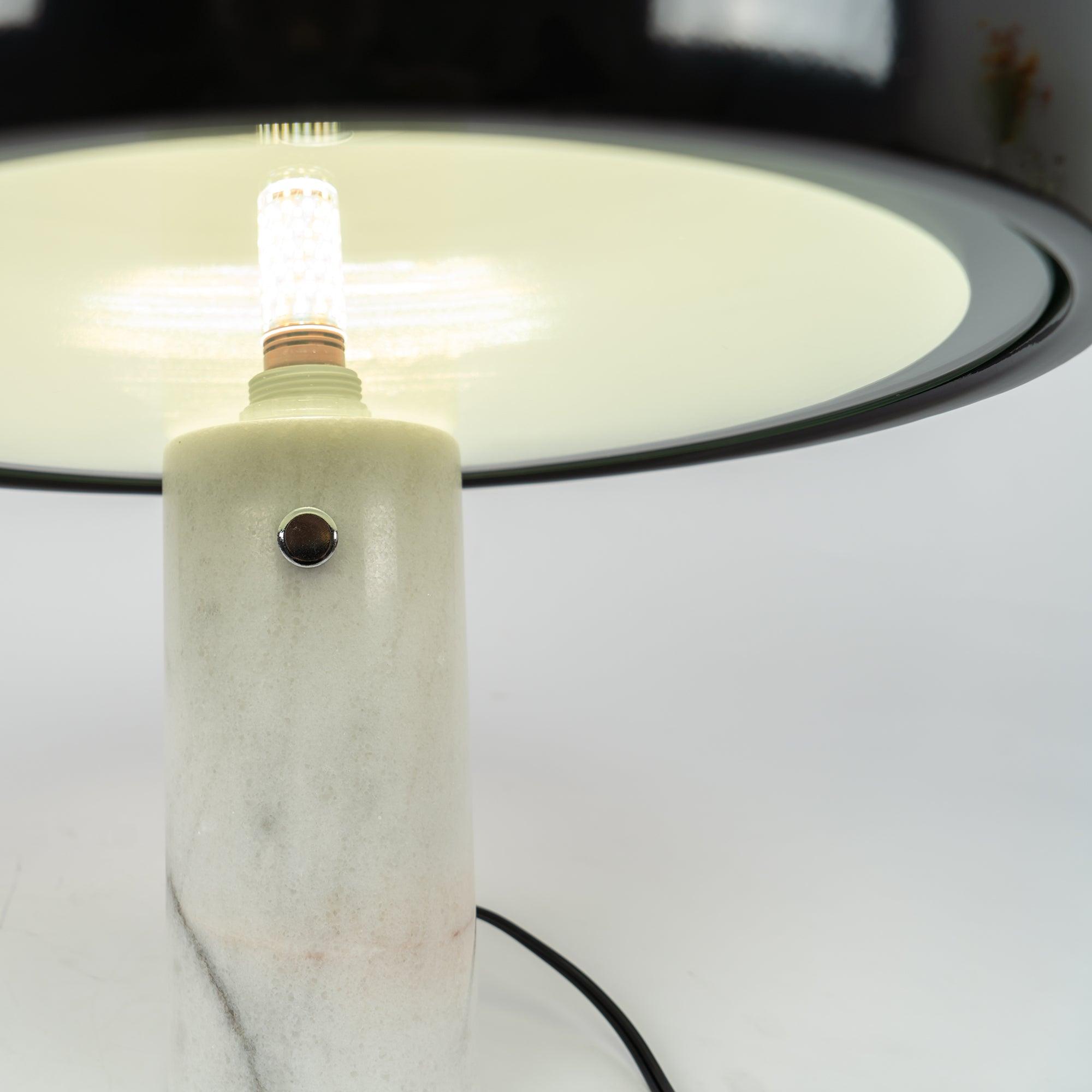 Iole - Carrara Marble and Glazed Metal Table Lamp