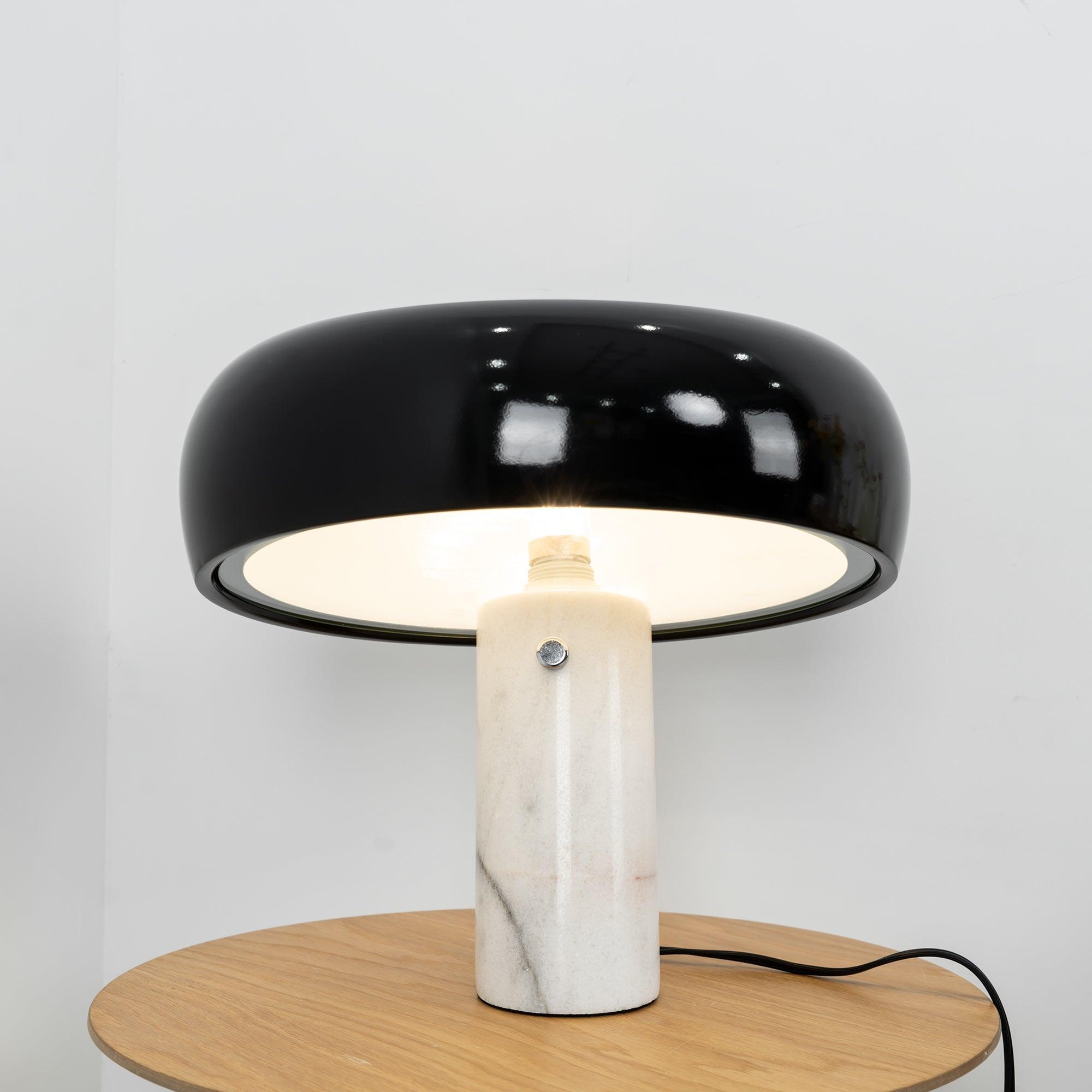 Iole - Carrara Marble and Glazed Metal Table Lamp