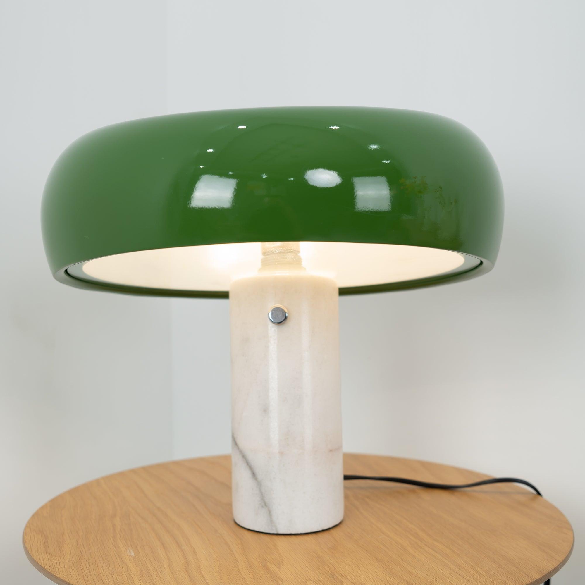 Iole - Carrara Marble and Glazed Metal Table Lamp