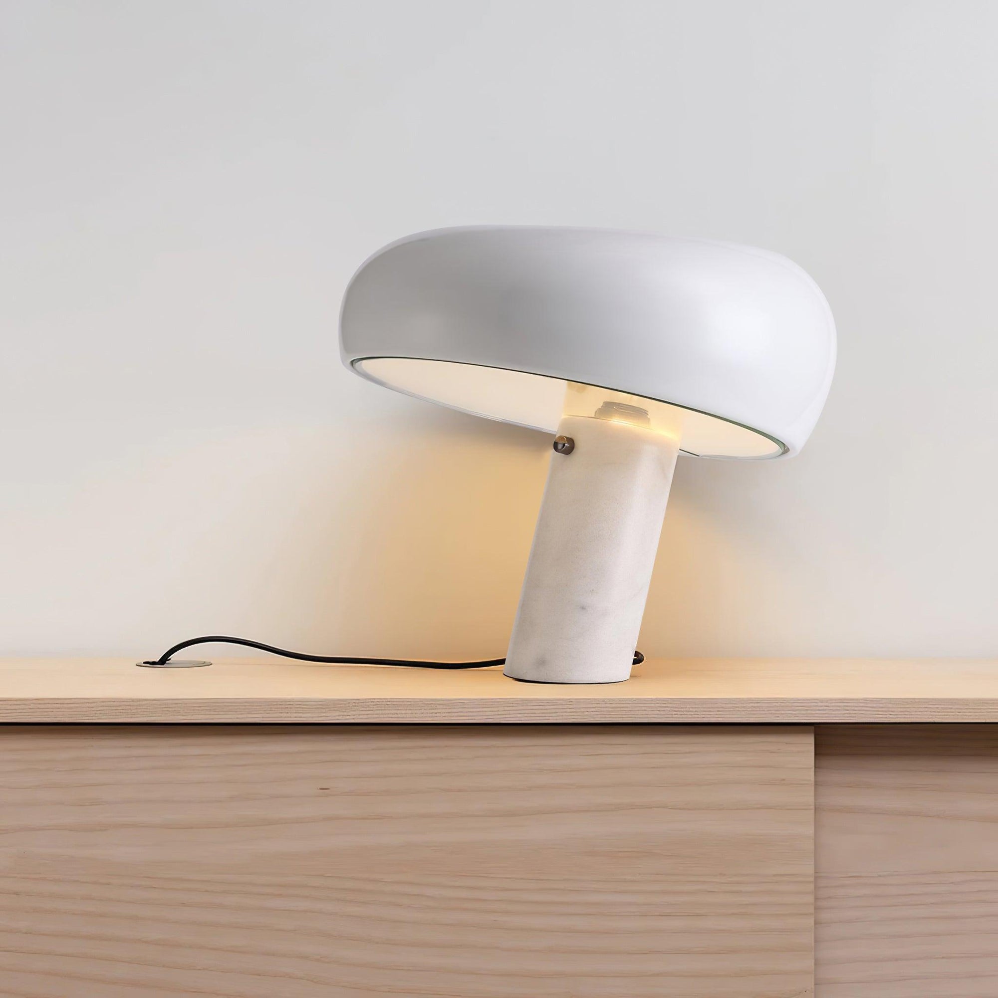 Iole - Carrara Marble and Glazed Metal Table Lamp