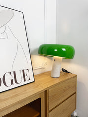 Iole - Carrara Marble and Glazed Metal Table Lamp