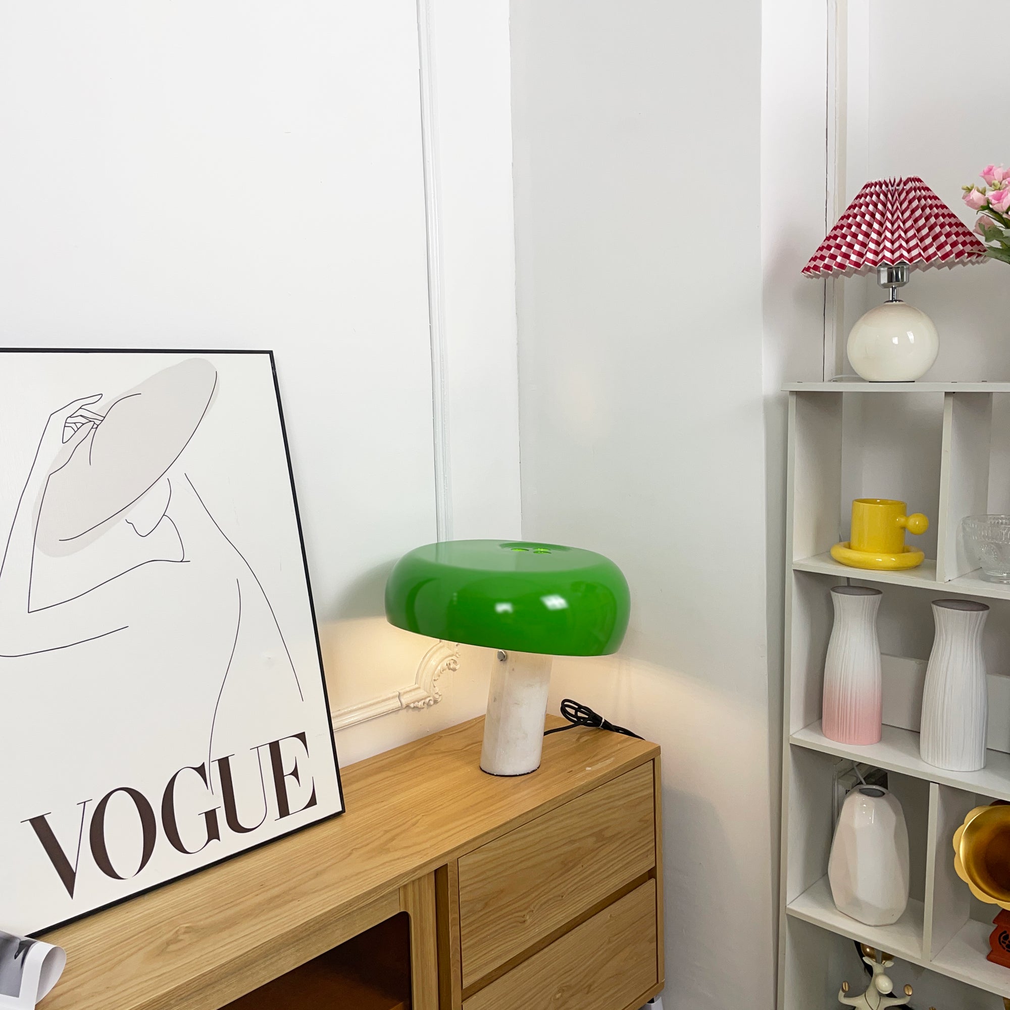 Iole - Carrara Marble and Glazed Metal Table Lamp