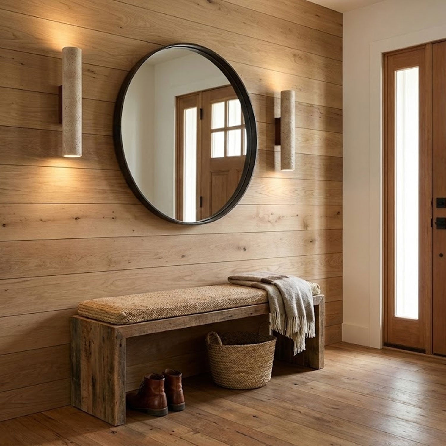 Hyperion - Yellow Travertine Column Wall Light