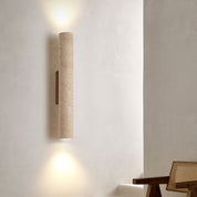 Hyperion - Yellow Travertine Column Wall Light