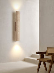Hyperion - Yellow Travertine Column Wall Light