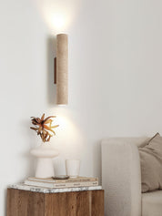 Hyperion - Yellow Travertine Column Wall Light