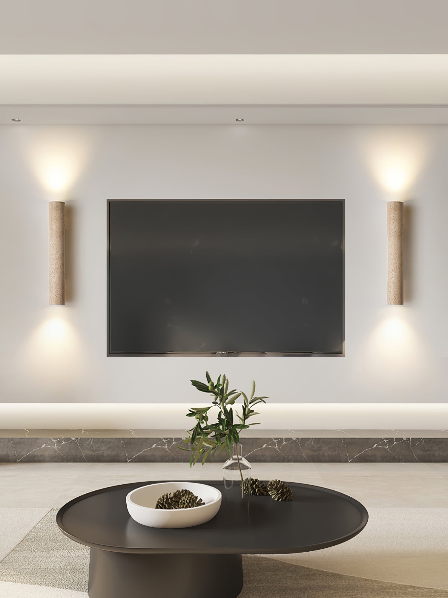 Hyperion - Yellow Travertine Column Wall Light