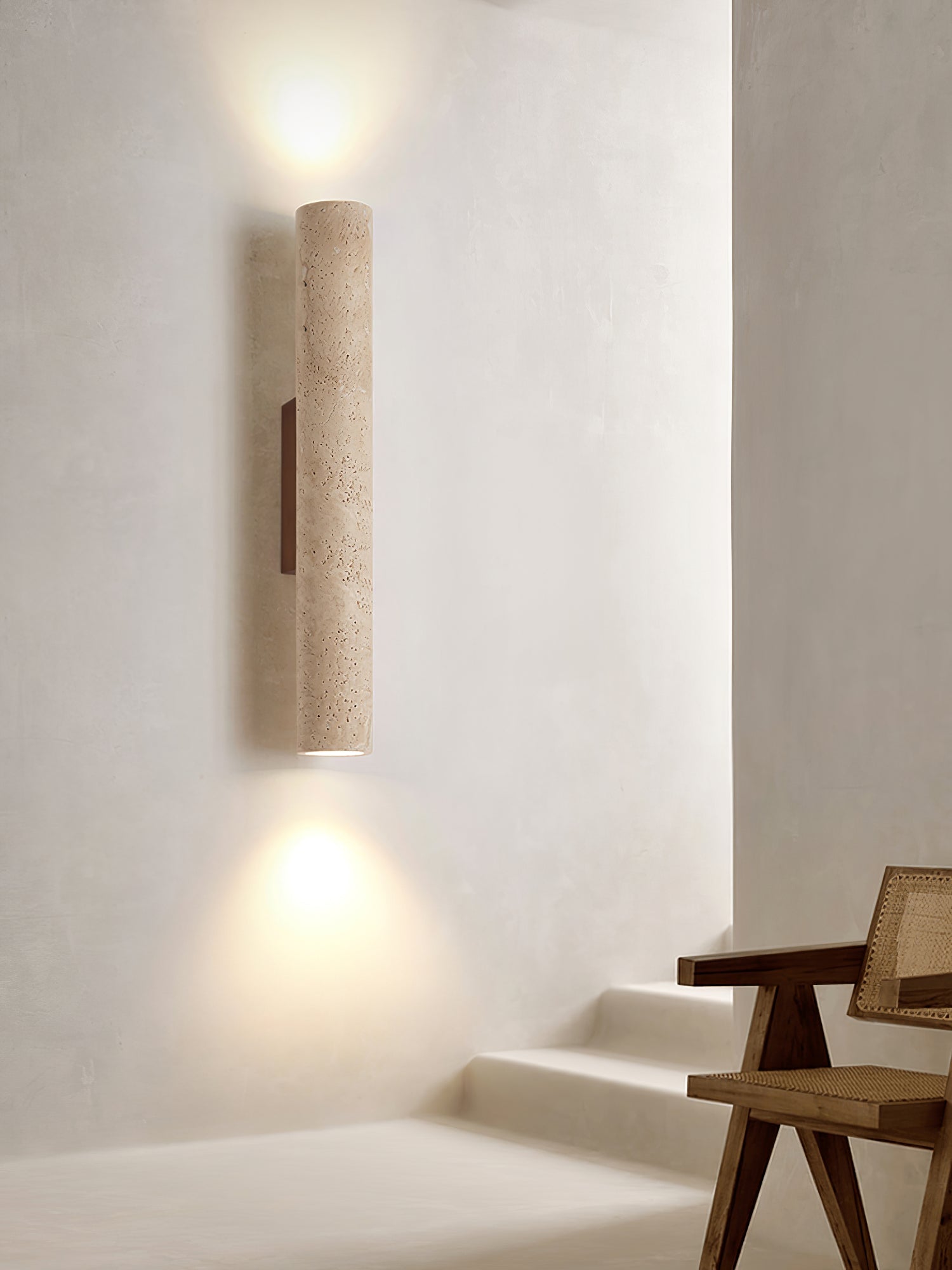 Hyperion - Yellow Travertine Column Wall Light