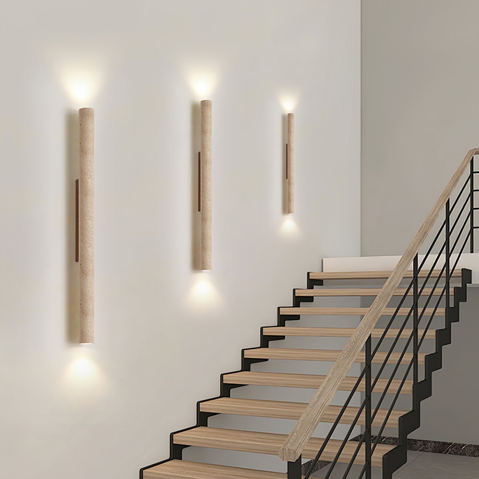 Hyperion - Yellow Travertine Column Wall Light
