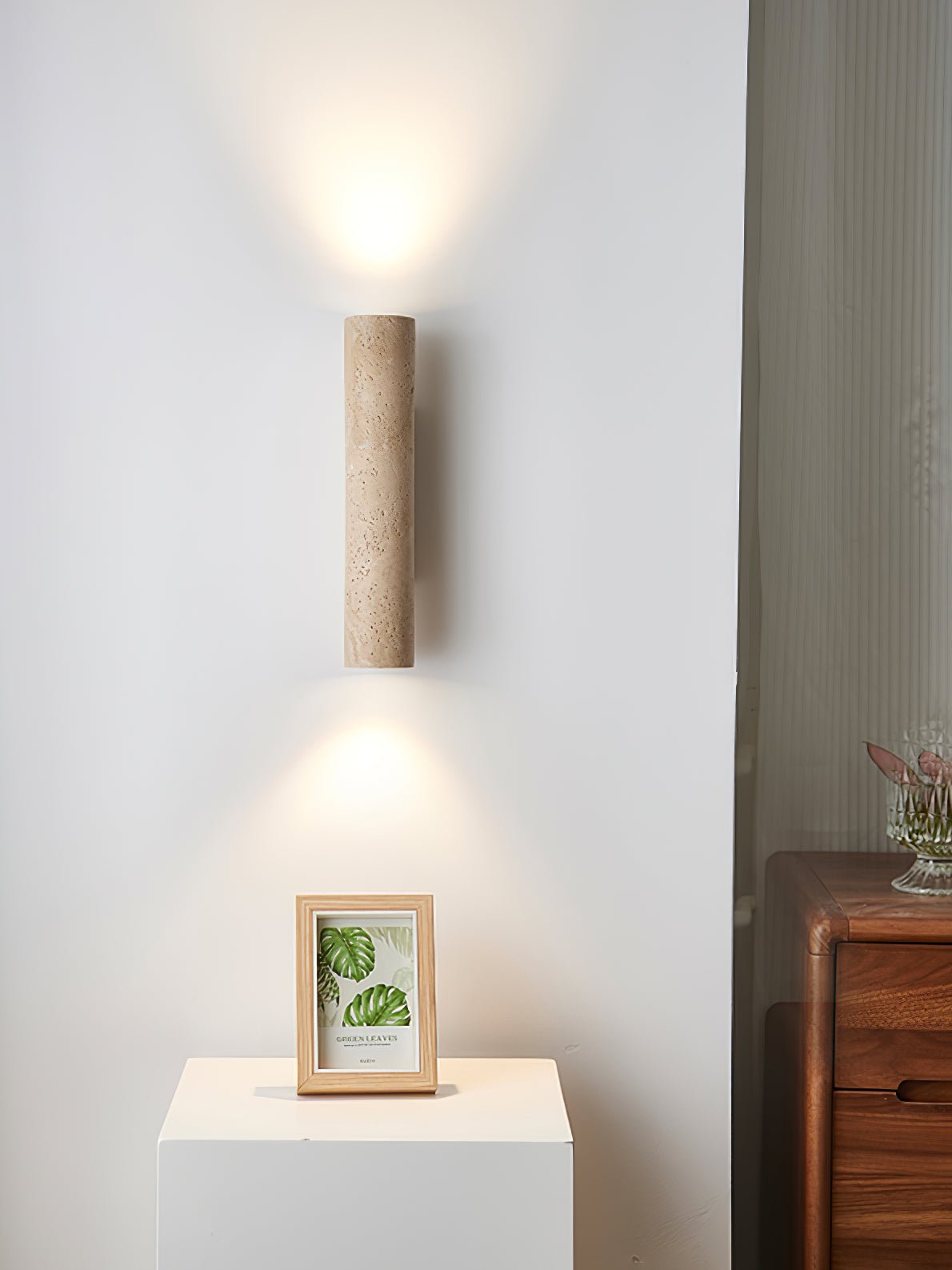 Hyperion - Yellow Travertine Column Wall Light