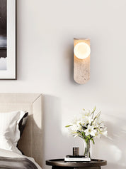 Kallisto - Curved Travertine Wall Lamp