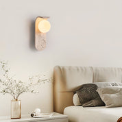 Kallisto - Curved Travertine Wall Lamp