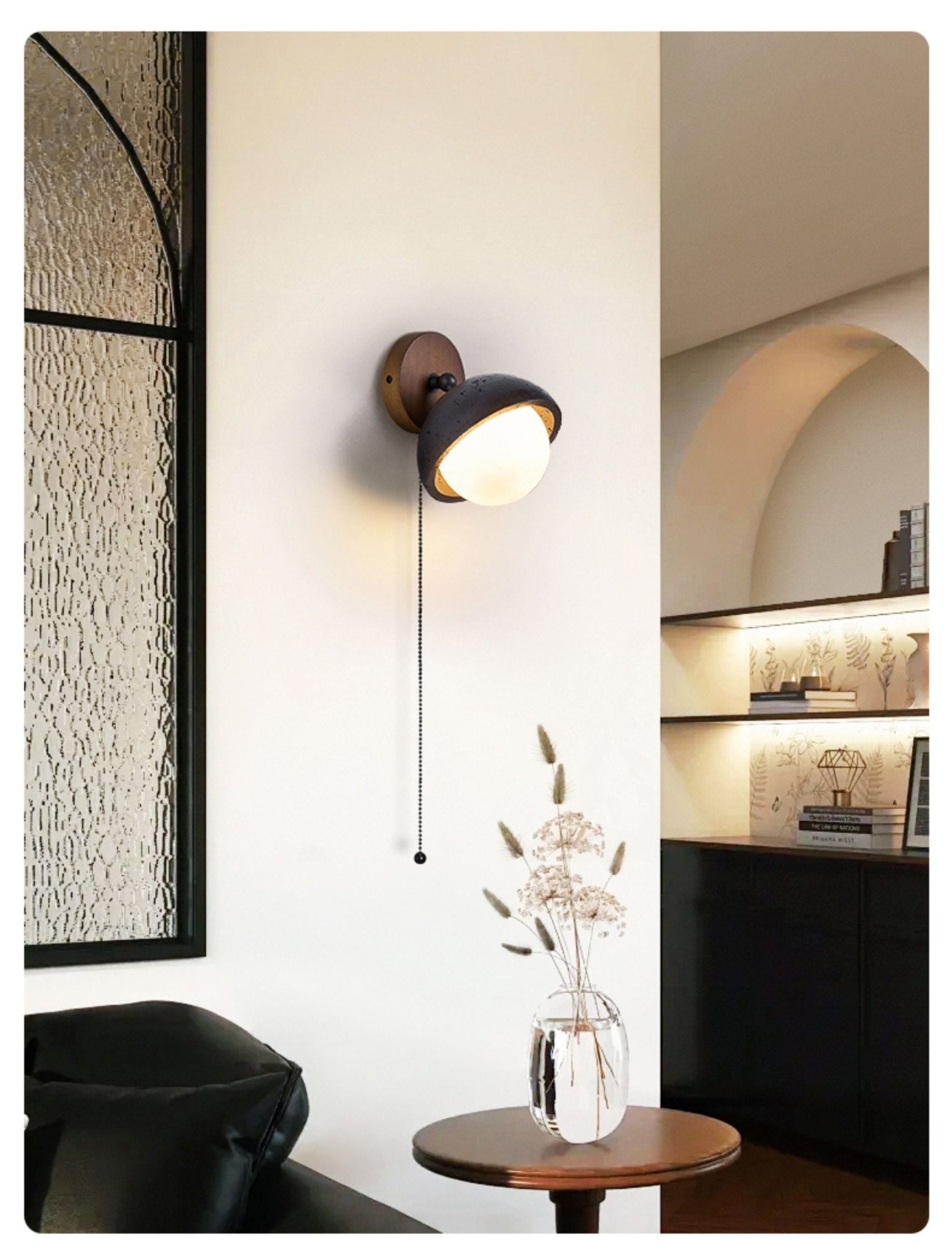 Hegemone - Black Travertine Pivot Sconce