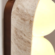 Amphion - Travertine and Wood Trio Wall Sconce