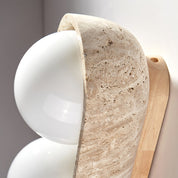 Amphion - Travertine and Wood Trio Wall Sconce