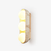 Amphion - Travertine and Wood Trio Wall Sconce