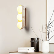 Amphion - Travertine and Wood Trio Wall Sconce