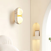 Amphion - Travertine and Wood Trio Wall Sconce