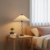 Oreithyia - Wavy Stem Pleated Shade Table Lamp