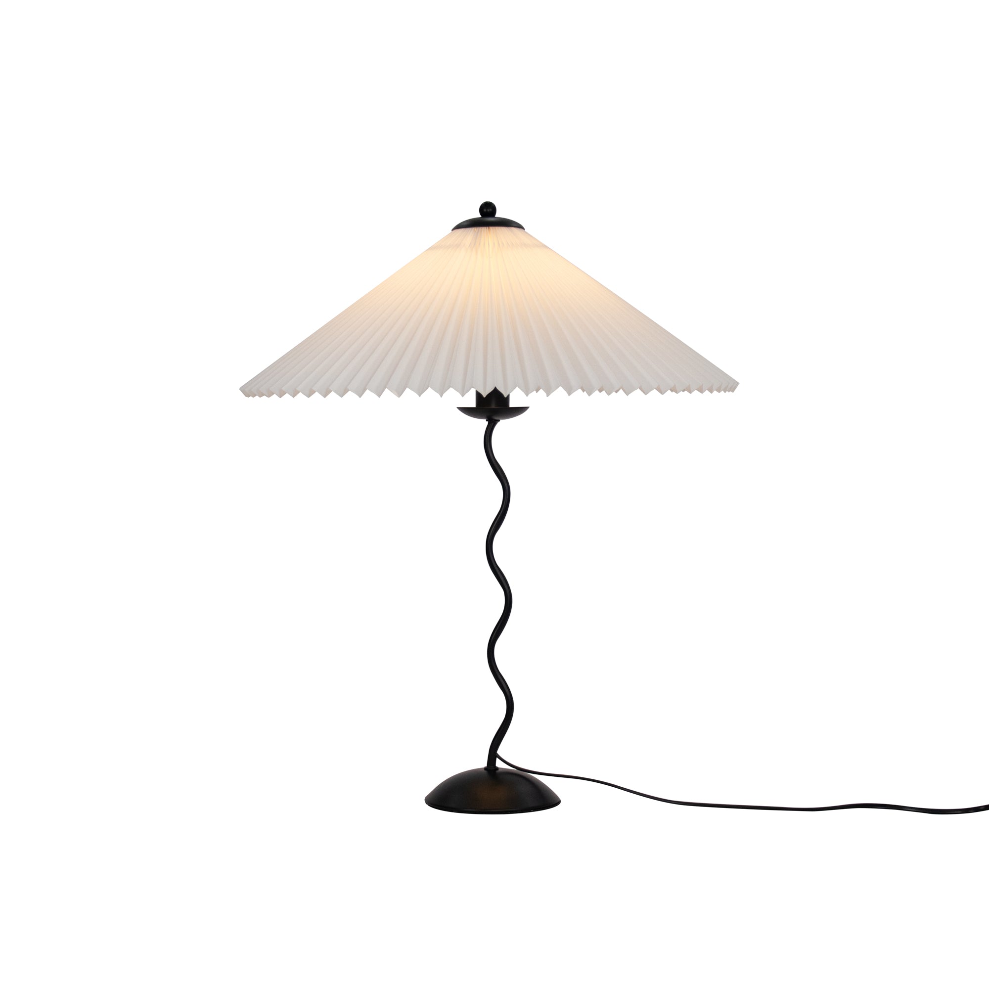 Oreithyia - Wavy Stem Pleated Shade Table Lamp