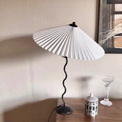Oreithyia - Wavy Stem Pleated Shade Table Lamp
